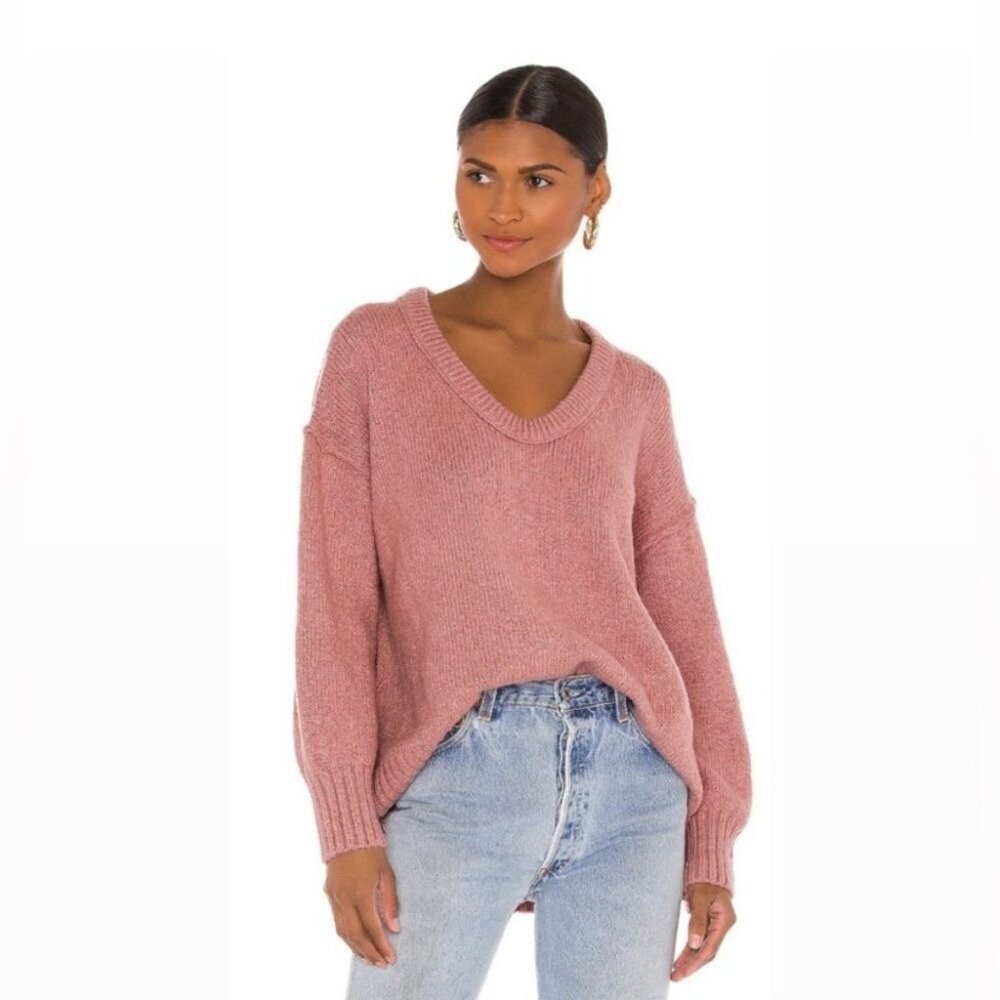 Free People Brookside Tunic Sweater in Pink Size S
